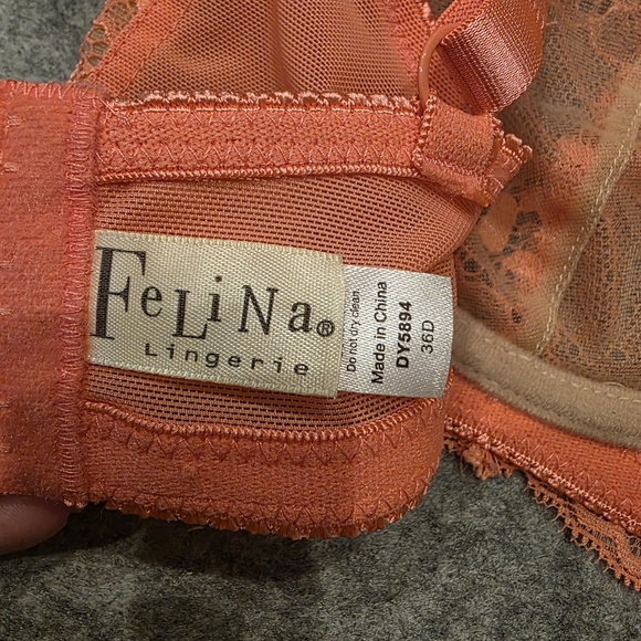 Felina Lace Bralette in Coral - Picture 4 of 6